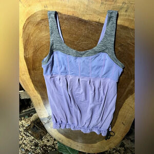 Women’s Lululemon Lilac purple Charcoal gray workout tank top size 10 EUC